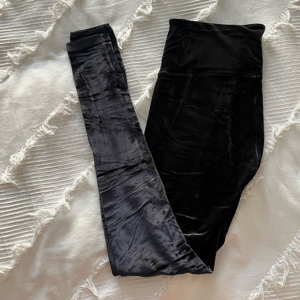 Athleta high waisted velvet leggings